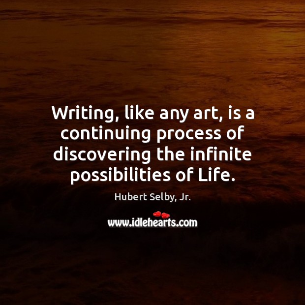 Writing, like any art, is a continuing process of discovering the infinite Image