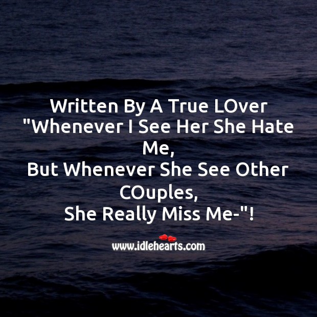 Written by a true lover Missing You Messages Image