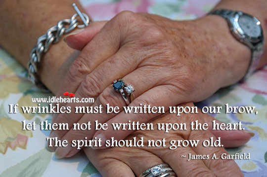 The spirit should not grow old. James A. Garfield Picture Quote