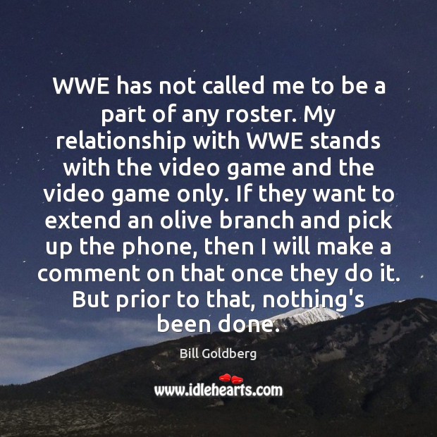 WWE has not called me to be a part of any roster. Image