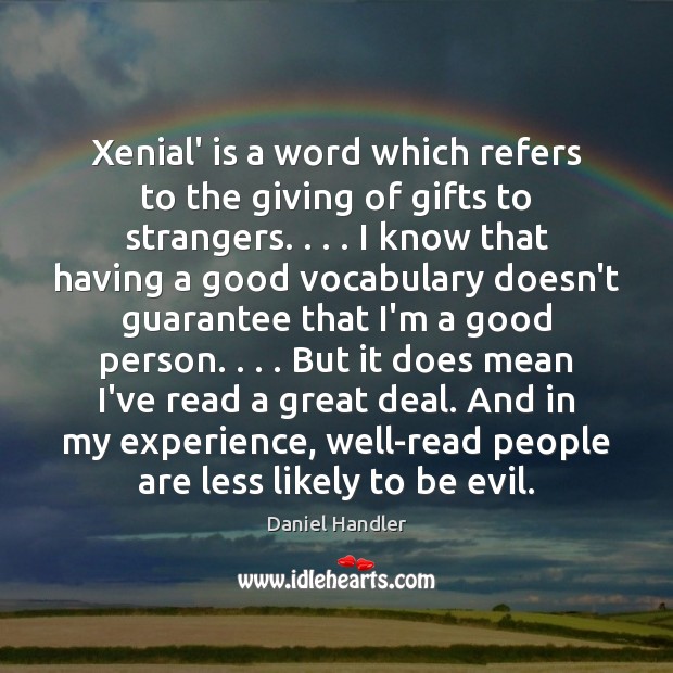 Xenial’ is a word which refers to the giving of gifts to Image