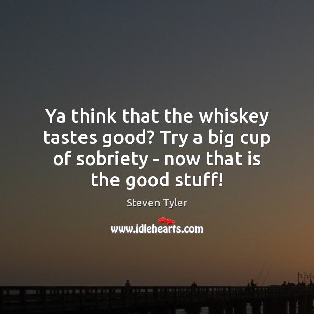 Ya think that the whiskey tastes good? Try a big cup of Steven Tyler Picture Quote