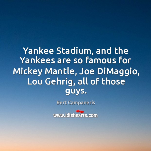 Yankee stadium, and the yankees are so famous for mickey mantle Image