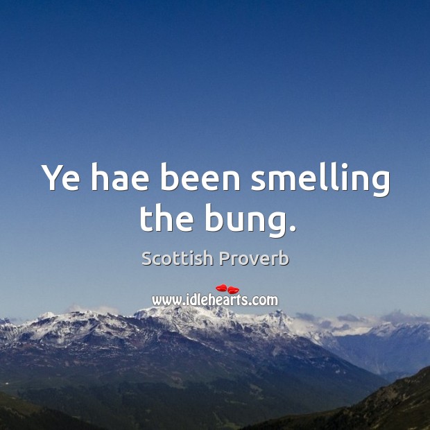 Ye hae been smelling the bung. Image