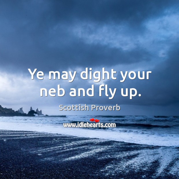 Ye may dight your neb and fly up. Image