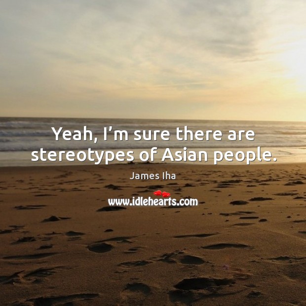 Yeah, I’m sure there are stereotypes of asian people. James Iha Picture Quote