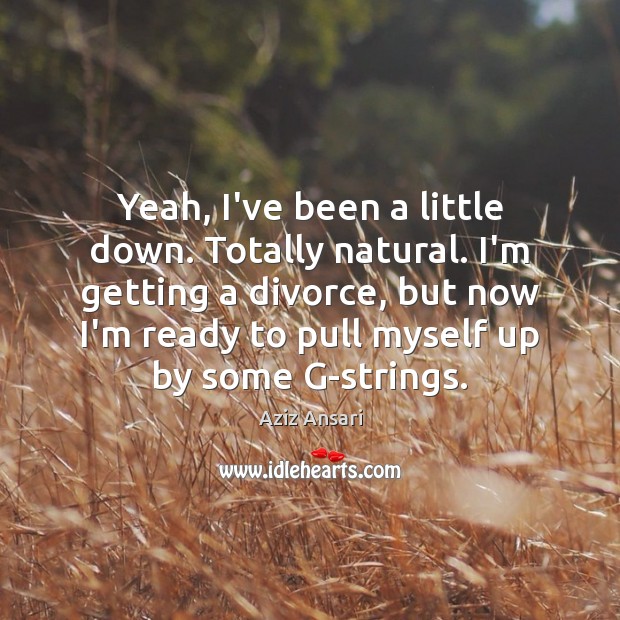 Yeah, I’ve been a little down. Totally natural. I’m getting a divorce, Divorce Quotes Image