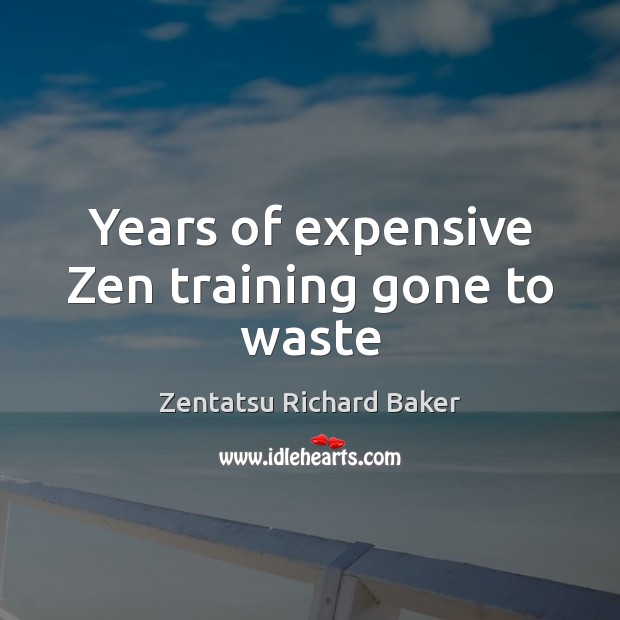 Years of expensive Zen training gone to waste Image