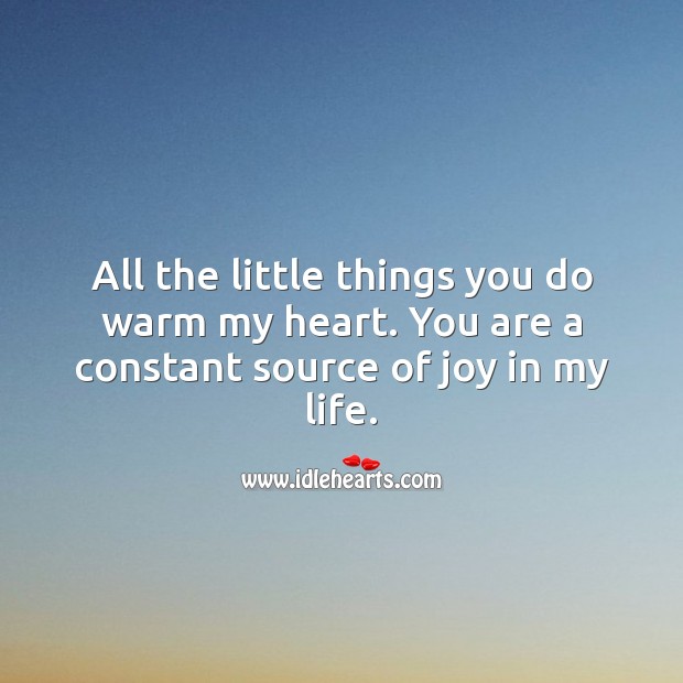 You are a constant source of joy in my life. Cute Love Quotes Image