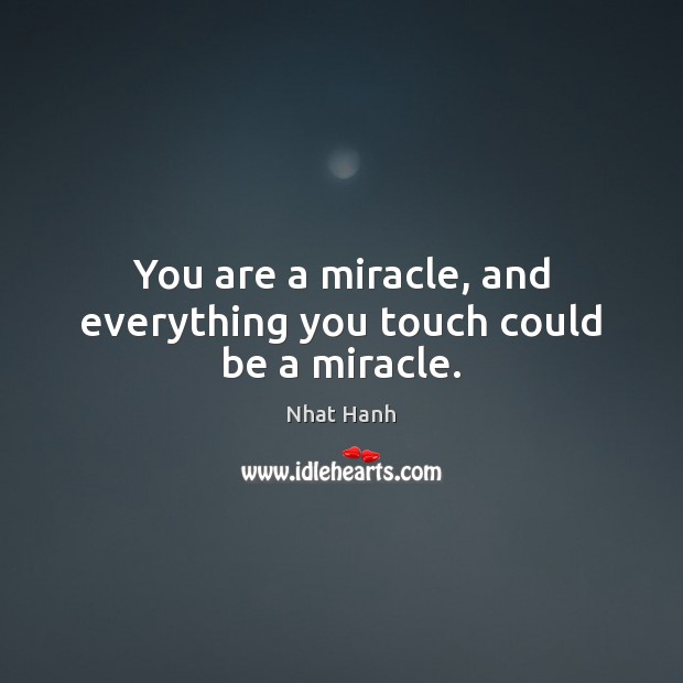 You are a miracle, and everything you touch could be a miracle. Image