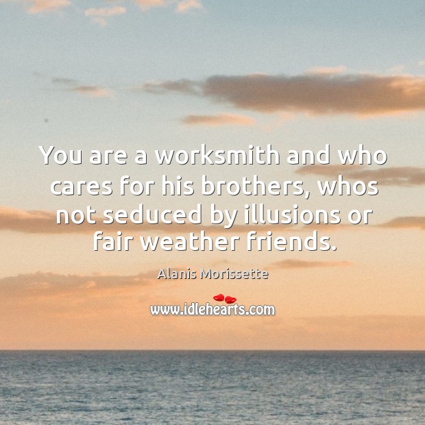 You are a worksmith and who cares for his brothers, whos not Alanis Morissette Picture Quote
