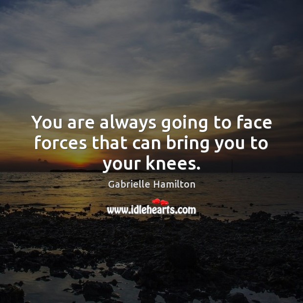 You are always going to face forces that can bring you to your knees. Gabrielle Hamilton Picture Quote