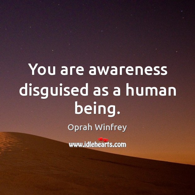 You are awareness disguised as a human being. Image
