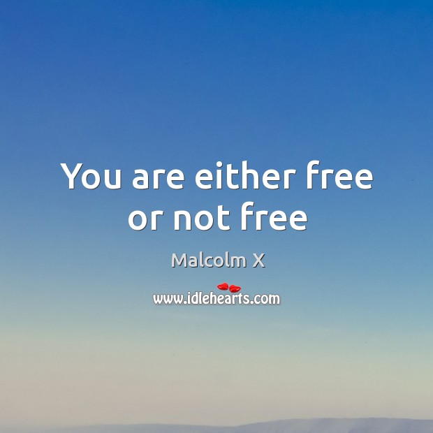 You are either free or not free Image