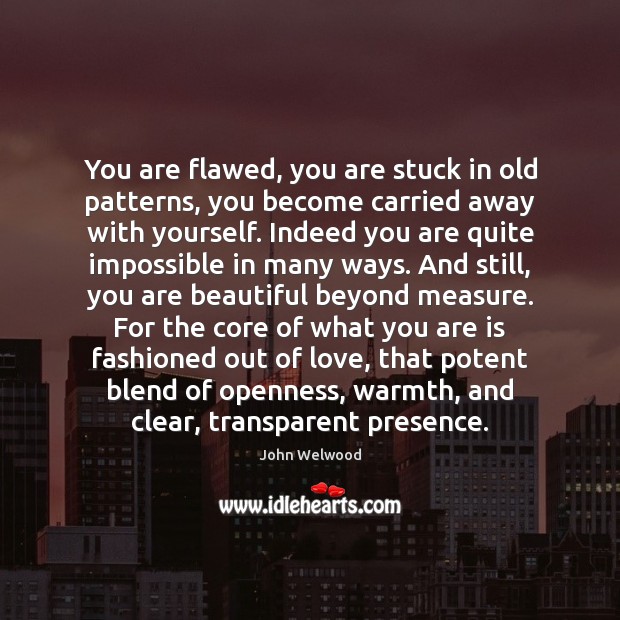 You are flawed, you are stuck in old patterns, you become carried You’re Beautiful Quotes Image