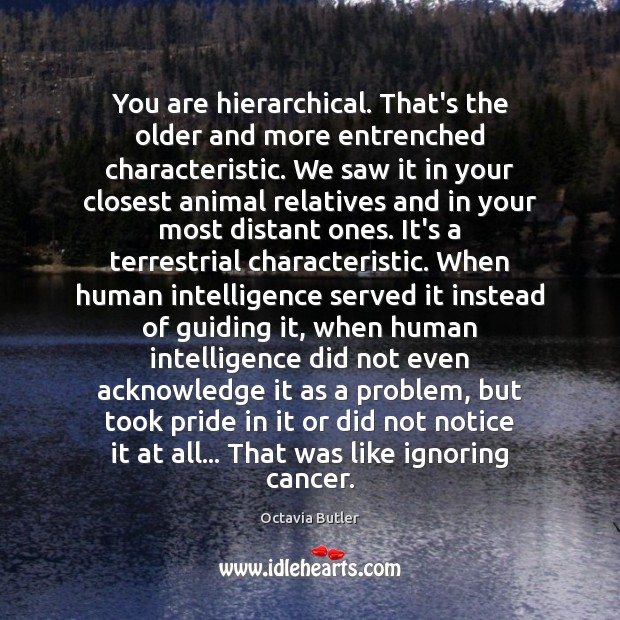 You are hierarchical. That’s the older and more entrenched characteristic. We saw Octavia Butler Picture Quote
