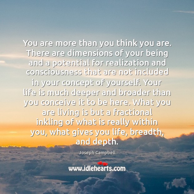 You are more than you think you are. There are dimensions of Image