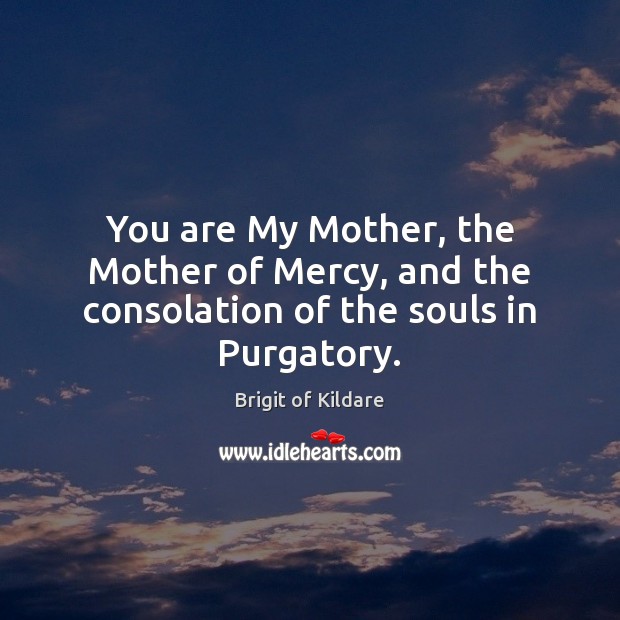 You are My Mother, the Mother of Mercy, and the consolation of the souls in Purgatory. Brigit of Kildare Picture Quote