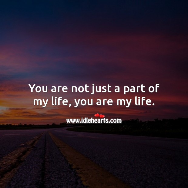 You are not just a part of my life, you are my life. Love Messages for Him Image