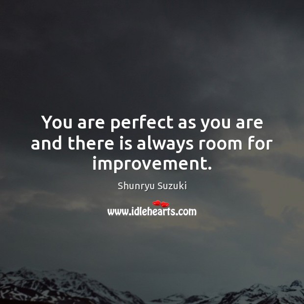 You are perfect as you are and there is always room for improvement. Image
