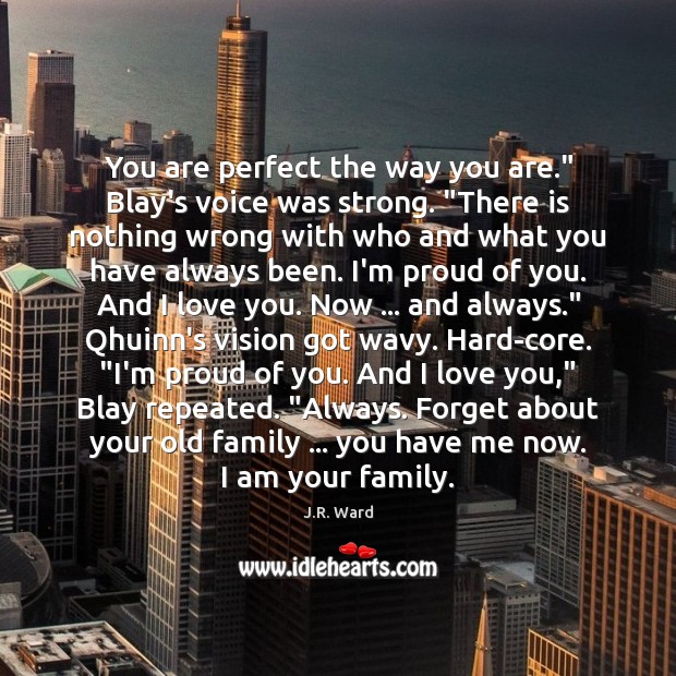 You are perfect the way you are.” Blay’s voice was strong. “There I Love You Quotes Image