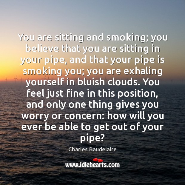You are sitting and smoking; you believe that you are sitting in Charles Baudelaire Picture Quote