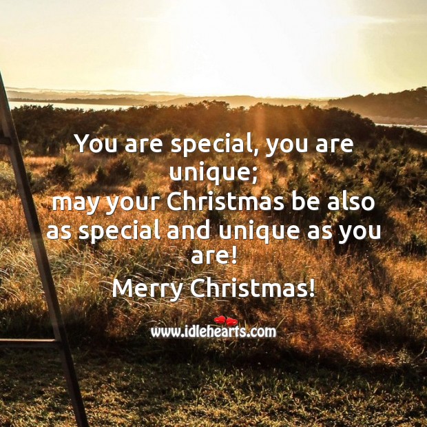 You are special, you are unique; Christmas Quotes Image