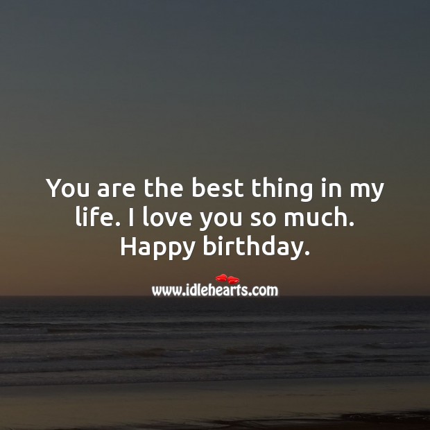You are the best thing in my life. I love you so much. Happy birthday. I Love You Quotes Image