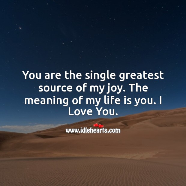 You are the single greatest source of my joy. Love Quotes for Her Image