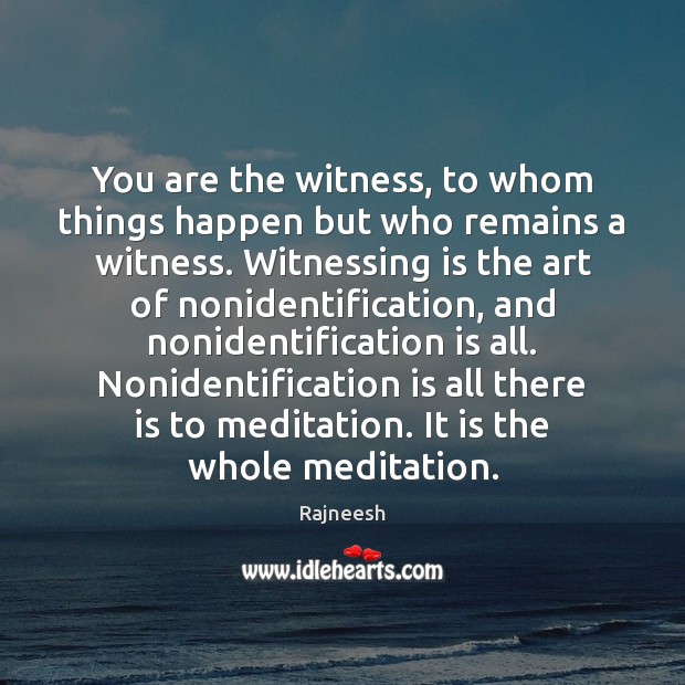 You are the witness, to whom things happen but who remains a Image