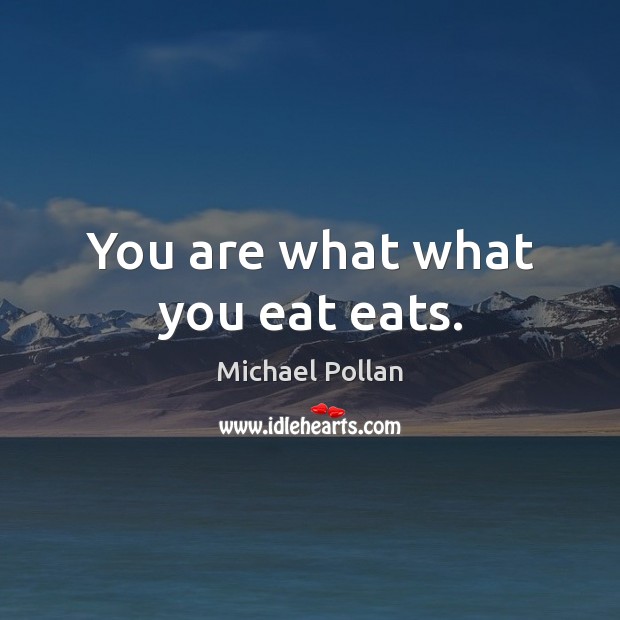 You are what what you eat eats. Michael Pollan Picture Quote