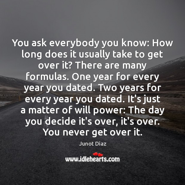 You ask everybody you know: How long does it usually take to Will Power Quotes Image