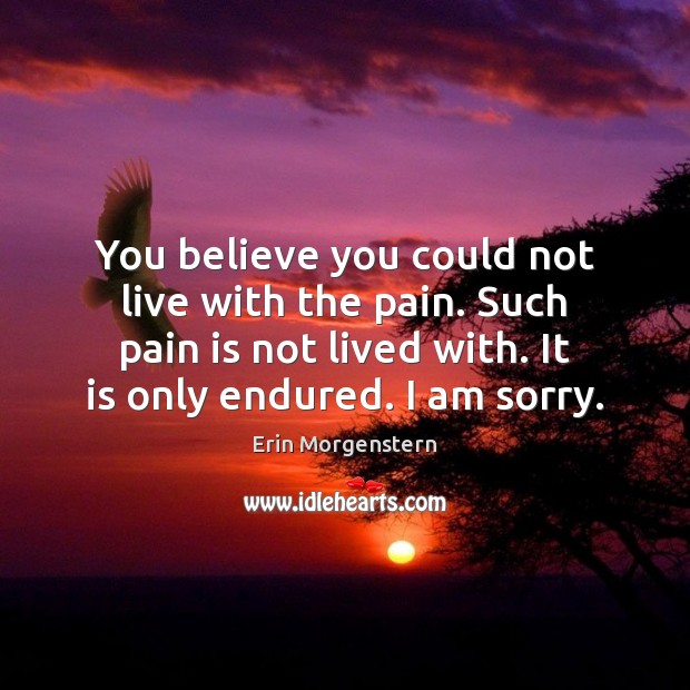 You believe you could not live with the pain. Such pain is Pain Quotes Image