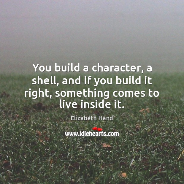 You build a character, a shell, and if you build it right, Elizabeth Hand Picture Quote