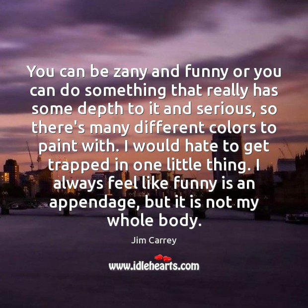 You can be zany and funny or you can do something that Image