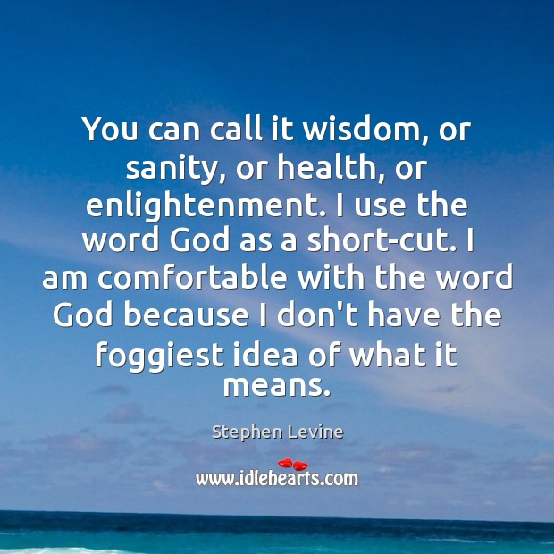 You can call it wisdom, or sanity, or health, or enlightenment. I Health Quotes Image