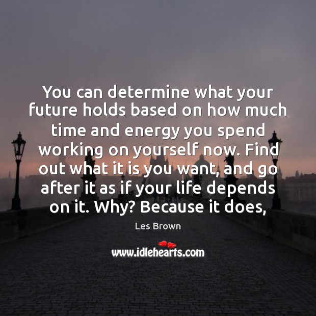 You can determine what your future holds based on how much time Les Brown Picture Quote