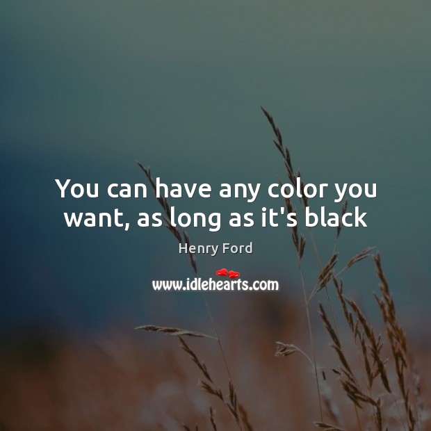 You can have any color you want, as long as it’s black Henry Ford Picture Quote