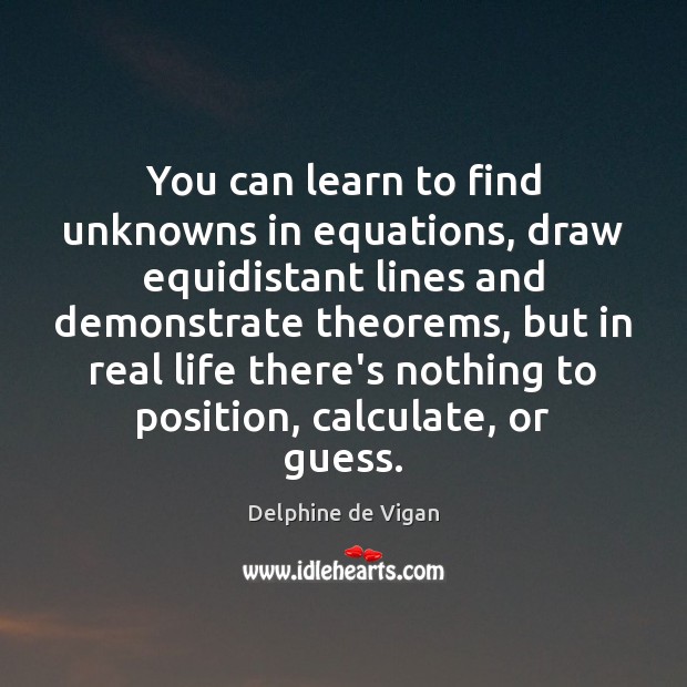 You can learn to find unknowns in equations, draw equidistant lines and Image