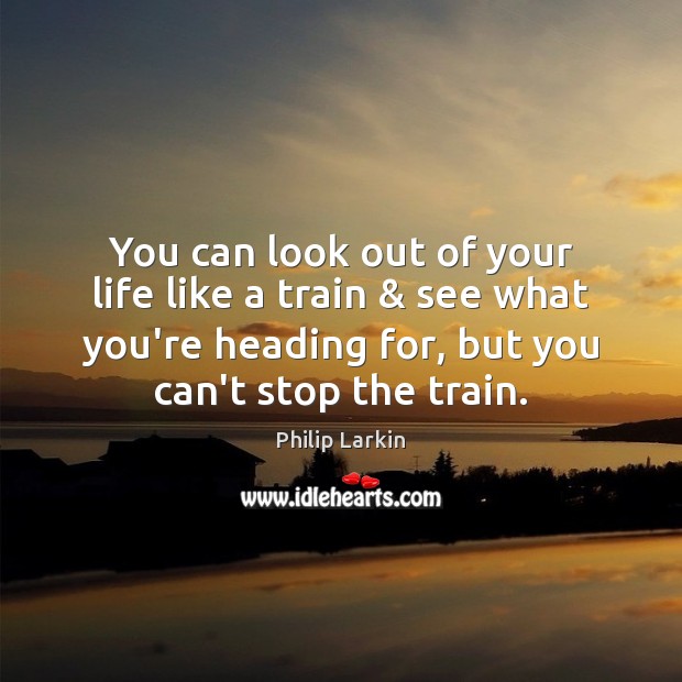 You can look out of your life like a train & see what Philip Larkin Picture Quote