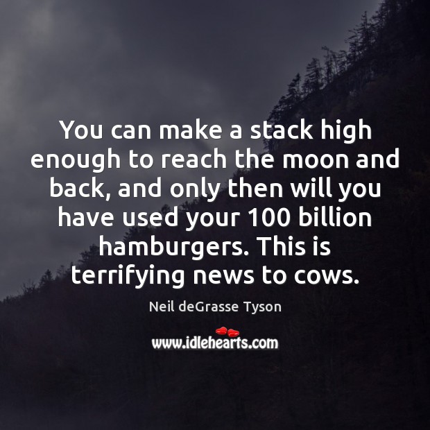 You can make a stack high enough to reach the moon and Neil deGrasse Tyson Picture Quote