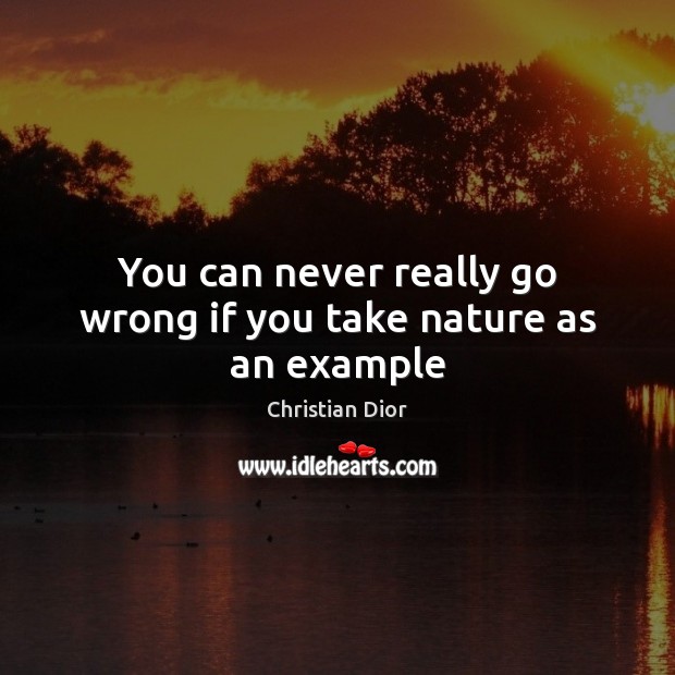 You can never really go wrong if you take nature as an example Christian Dior Picture Quote