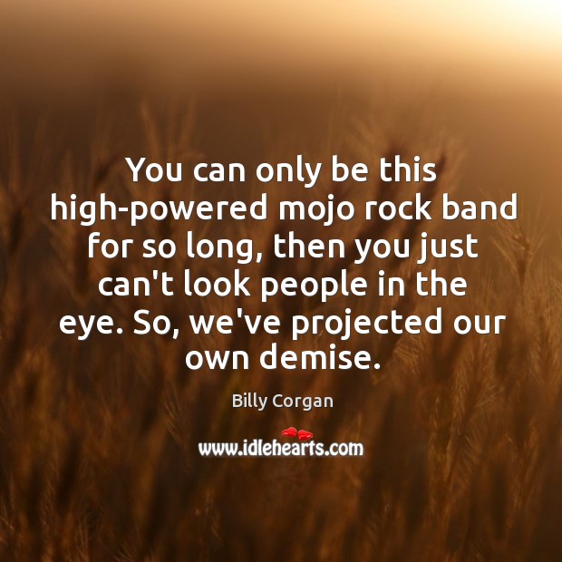 You can only be this high-powered mojo rock band for so long, Billy Corgan Picture Quote