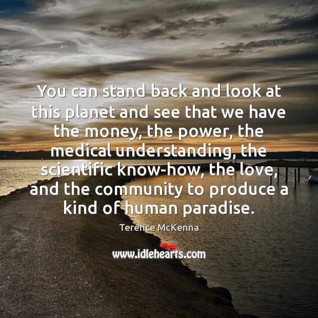 You can stand back and look at this planet and see that Terence McKenna Picture Quote