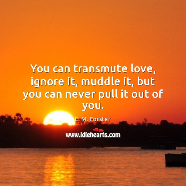 You can transmute love, ignore it, muddle it, but you can never pull it out of you. E. M. Forster Picture Quote