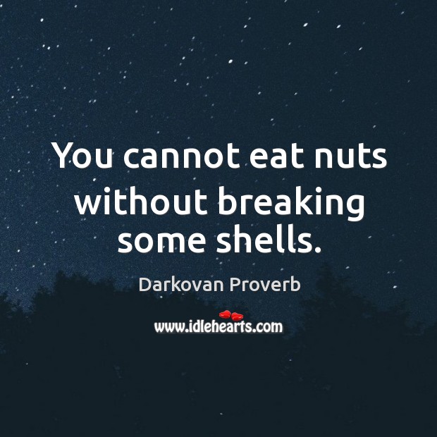You cannot eat nuts without breaking some shells. Image