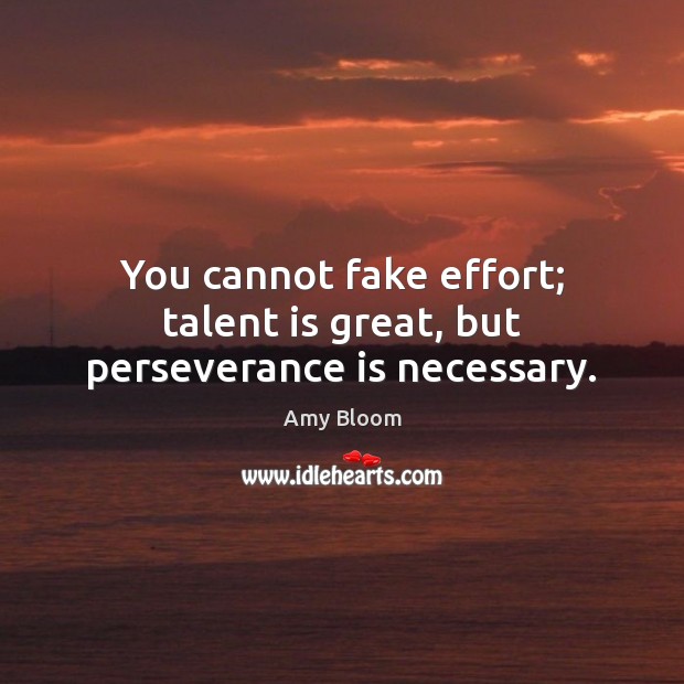 You cannot fake effort; talent is great, but perseverance is necessary. Perseverance Quotes Image