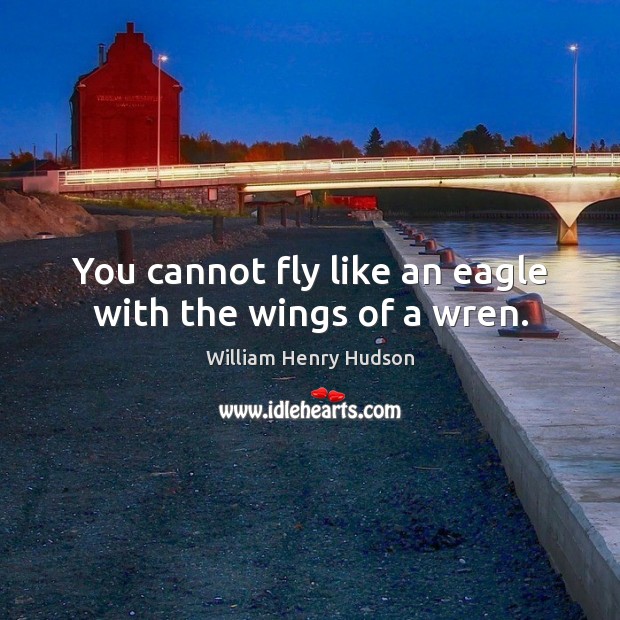 You cannot fly like an eagle with the wings of a wren. William Henry Hudson Picture Quote