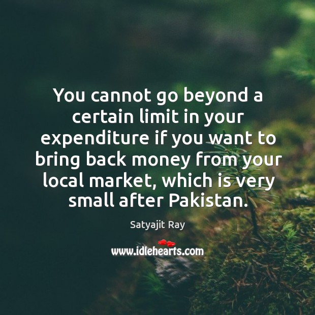 You cannot go beyond a certain limit in your expenditure Image