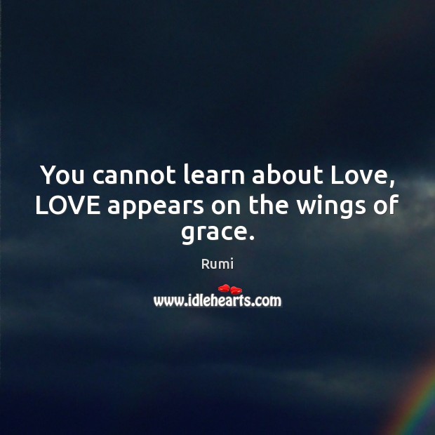 You cannot learn about Love, LOVE appears on the wings of grace. Image